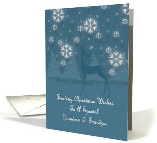 Grandma & Grandpa Reindeer Snowflakes Christmas card (1253660)