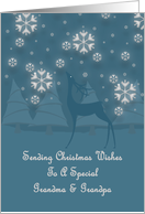 Grandma & Grandpa Reindeer Snowflakes Christmas Card