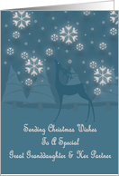 Great Granddaughter & Her Partner Reindeer Snowflake Christmas Card