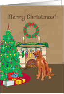 Christmas Tree Irish Setter Christmas Card