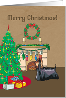 Christmas Tree Yorkie Christmas Card