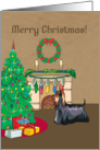Christmas Tree Yorkie Christmas Card