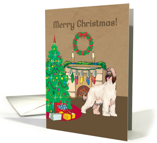 Christmas Tree Afghan Hound Christmas card (129803)