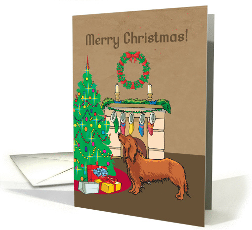 Christmas Tree Doxie Christmas card (129815)