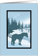 Silhouette Clydesdale Christmas Card