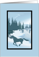 Silhouette Mustang Christmas Card