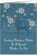 Mother In Law Reindeer Snowflakes Christmas card