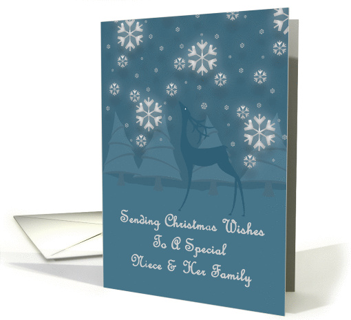 Niece And Her Family Reindeer Snowflakes Christmas card (1323268)