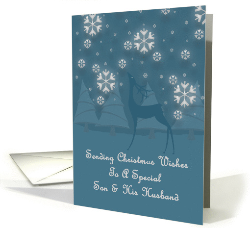 Son And His Husband Reindeer Snowflakes Christmas card (1323634)