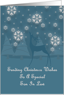 Son In Law Reindeer Snowflakes Christmas card