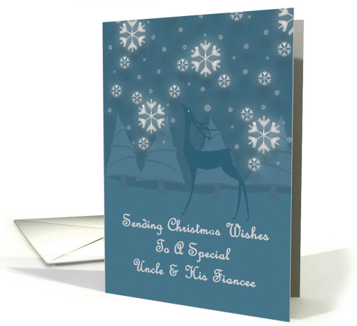 Uncle And His Fiancee Reindeer Snowflakes Christmas card (1323656)