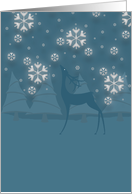 Reindeer Snowflakes Christmas card