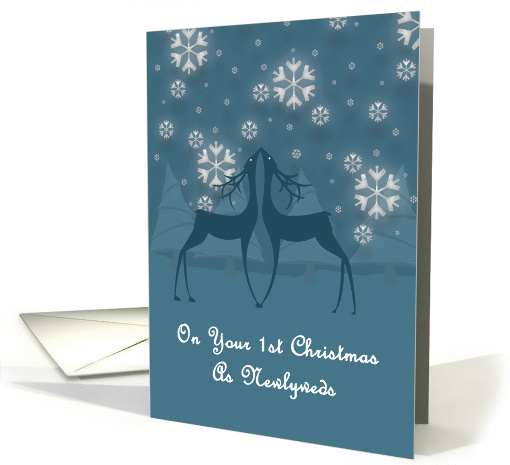 On Your 1st Christmas Reindeer Snowflakes 1st Christmas card (1324054)