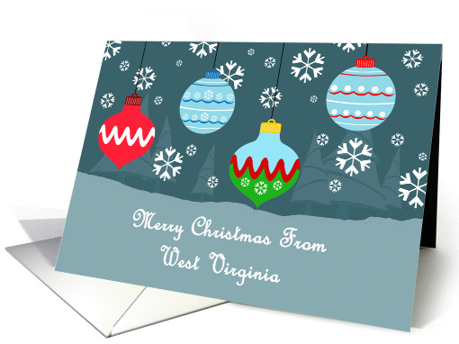 West Virginia Vintage Ornaments Christmas card (1324634)