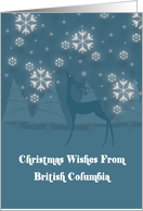 British Columbia Reindeer Snowflakes Christmas Card