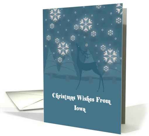 Iowa Reindeer Snowflakes Christmas card (1339562)