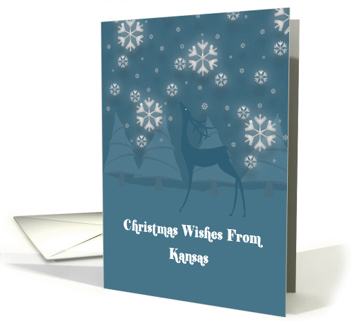 Kansas Reindeer Snowflakes Christmas card (1339564)