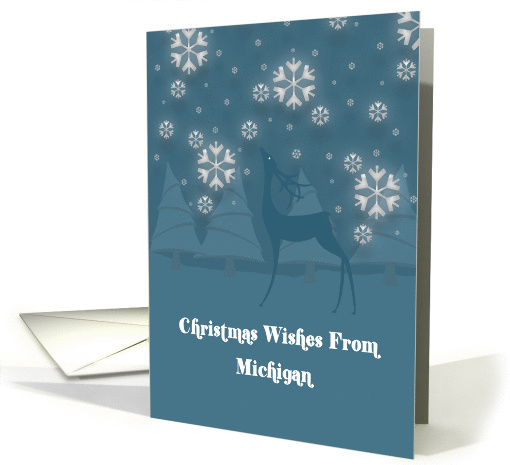 Michigan Reindeer Snowflakes Christmas card (1339580)