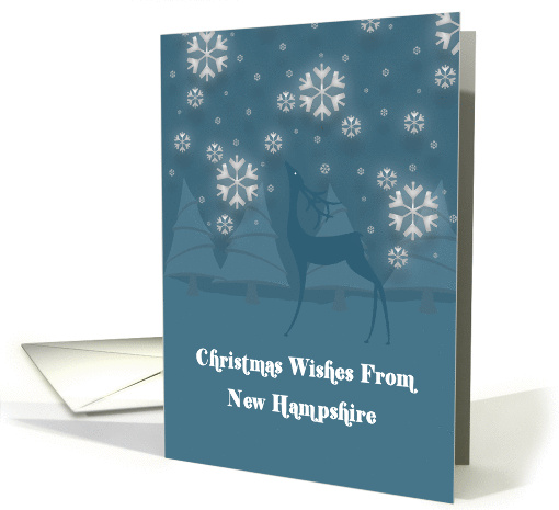 New Hampshire Reindeer Snowflakes Christmas card (1341122)