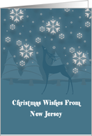 New Jersey Reindeer Snowflakes Christmas Card