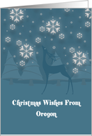 Oregon Reindeer Snowflakes Christmas Card