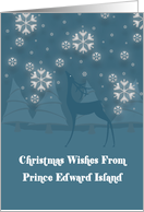 Prince Edward Island Reindeer Snowflakes Christmas Card