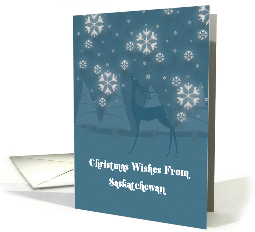 Saskatchewan Reindeer Snowflakes Christmas card (1341178)