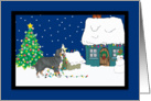 Christmas Lights Bernese Mountain Dog Christmas Card