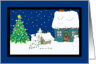 Christmas Lights Bichon Frise Christmas Card