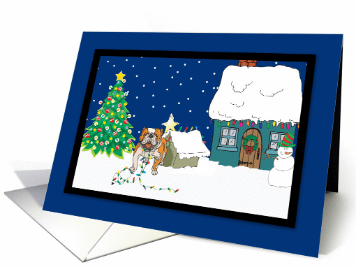 Christmas Lights Bulldog Christmas card (251970)