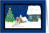 Christmas Lights Bulldog Christmas Card