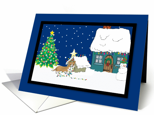 Christmas Lights Corgi Christmas card (251980)