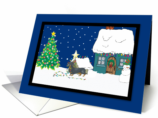 Christmas Lights Doxie Christmas card (251986)
