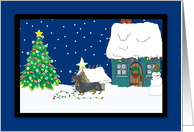 Christmas Lights Doxie Christmas Card
