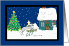 Christmas Lights Greyhound Christmas Card