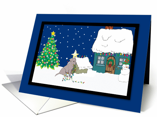 Christmas Lights Black Lab Christmas card (252002)