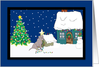 Christmas Lights Black Lab Christmas Card