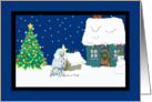 Christmas Lights Poodle Christmas Card