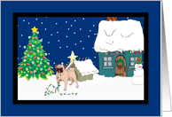 Christmas Lights Pug Christmas Card