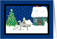 Christmas Lights Weimaraner Christmas Card