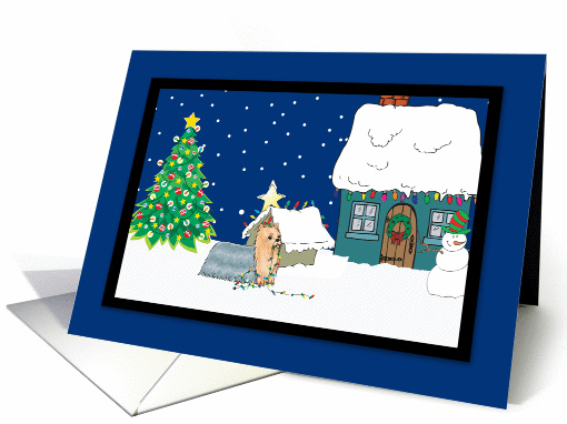 Christmas Lights Yorkie Christmas card (252038)