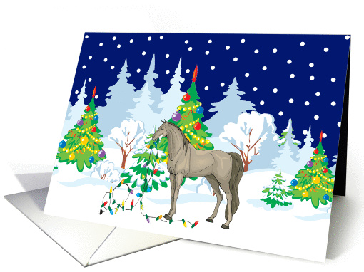 Christmas Lights Quarterhorse Christmas card (253074)