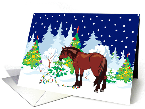 Christmas Lights Clydesdale Christmas card (253078)