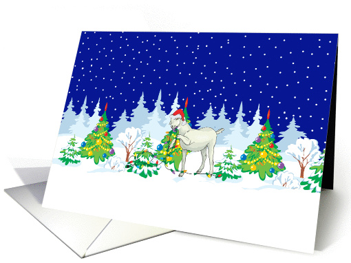 Christmas Lights Goat Christmas card (256057)