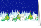 Christmas Lights Goat Christmas Card