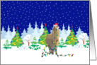 Christmas Lights Alpaca Christmas Card