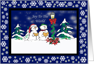 Caroling Snowmen Christmas Card