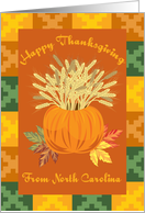 Fall Harvest From North CarolinaThanksgiving Card