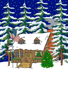 Patriotic Log Cabin...