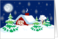 Winter Cottage Christmas Card